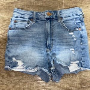 American Eagle Super Stretch Shorts Light Blue Denim